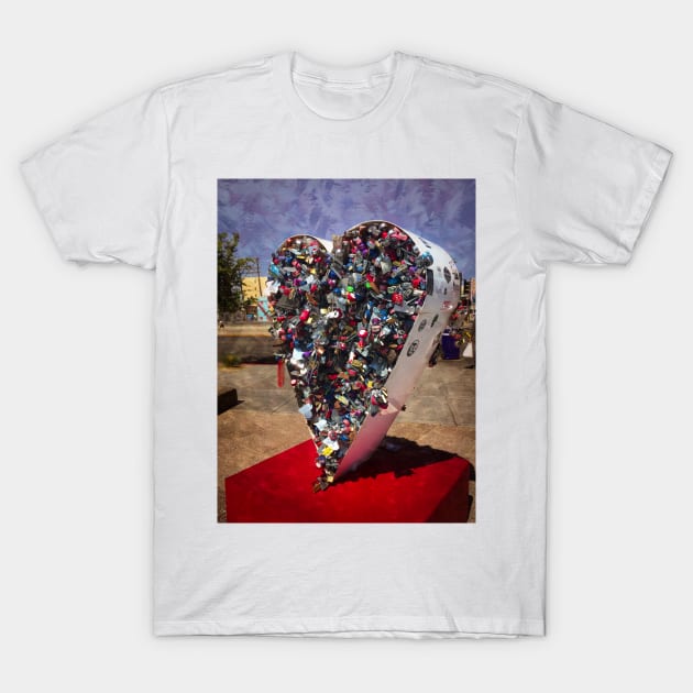 The Love Locket - Fremont Street - Las Vegas T-Shirt by Debra Martz